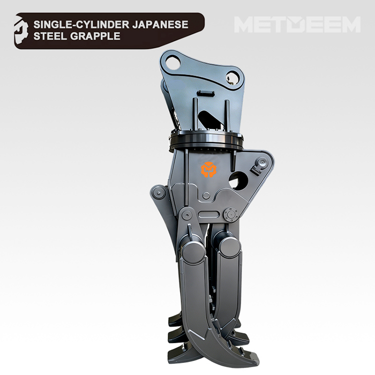 METDEEM Heavy duty Hydraulic Rotation Steel Grab for CAT PC Excavator for Grabbing work2