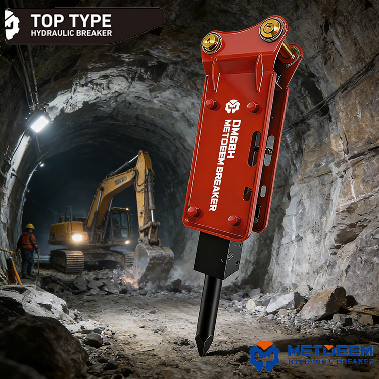 METDEEM High Efficiency DM68 Hydraulic Breaker Top Type for CAT JCB Excavator3
