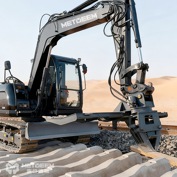 METDEEM Hidrolik 360 derajat rotasi Sleeper Mesin untuk CAT PC Excavator untuk Ganti sleepers trek5