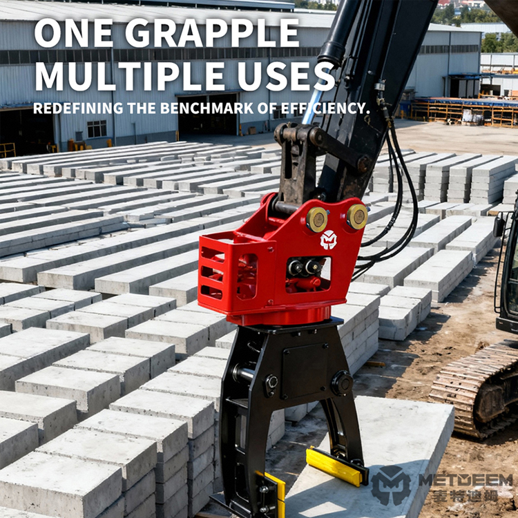 Metdeem Kerbstone Grapple Rock Grabber for Excavator3