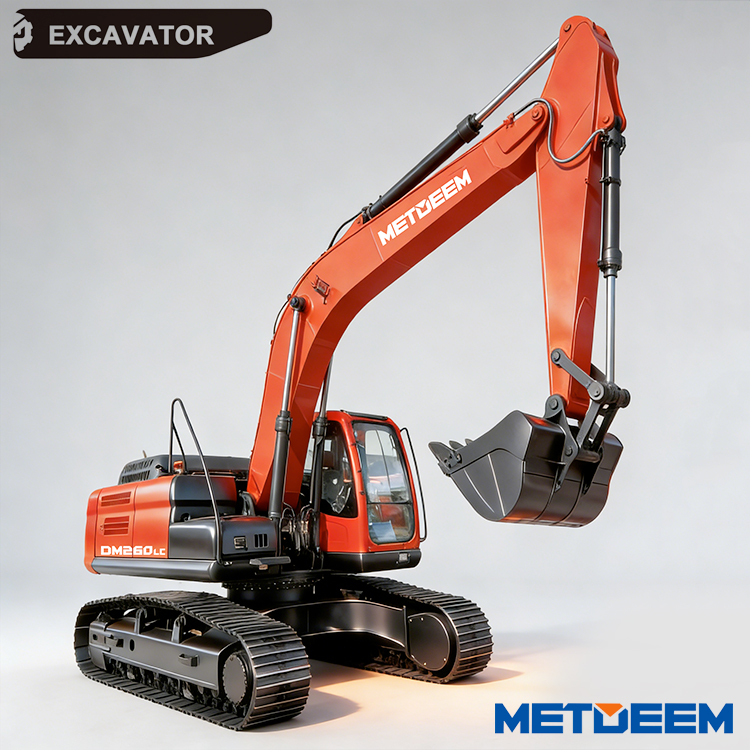 Efficient electric fuel injection power 26-ton excavator METDEEM DM260LC Large-scale infrastructure construction and stone loading2