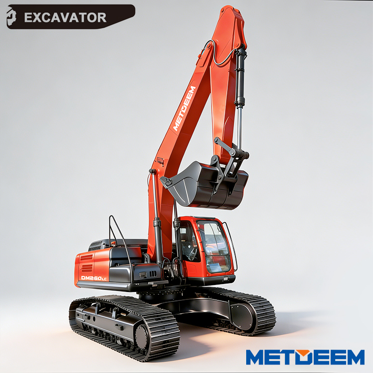 Efficient electric fuel injection power 26-ton excavator METDEEM DM260LC Large-scale infrastructure construction and stone loading3