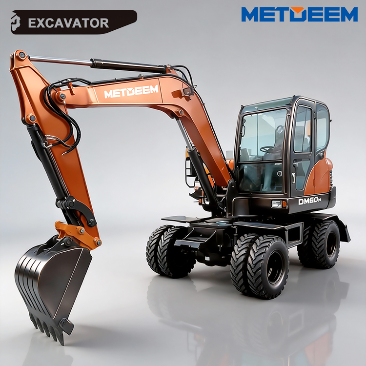Flexible and versatile Oceanma hydraulic wheeled excavator METDEEM DM60W Municipal greening and rapid relocation projects2