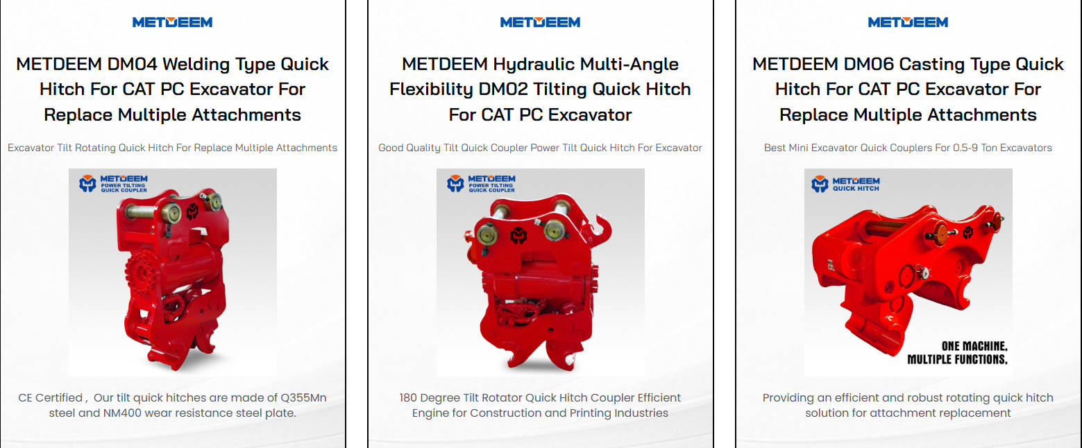 METDEEM hydraulic quick hitches
