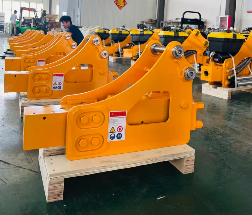 yellow excavator hydraulic breakers